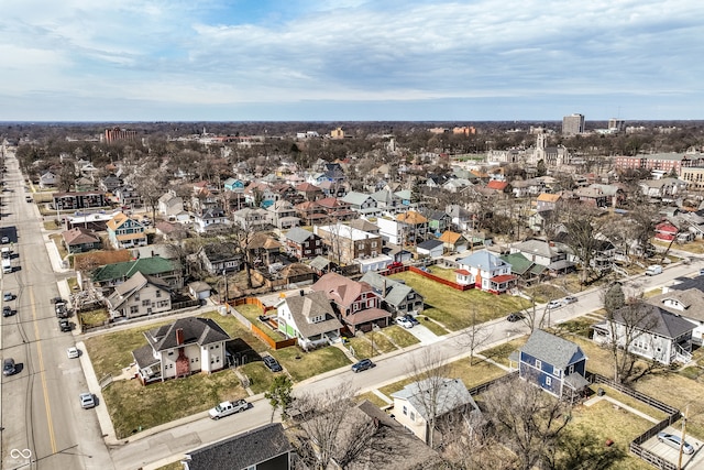 aerial view with a residential view