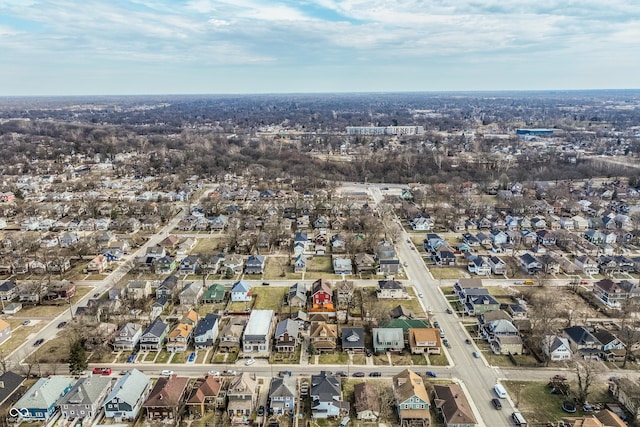 drone / aerial view with a residential view