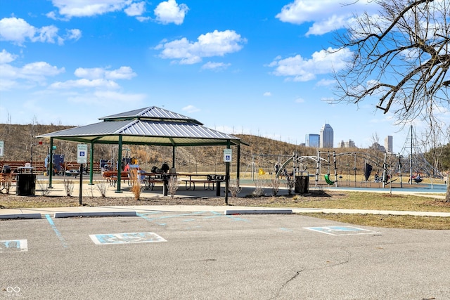 view of play area featuring a gazebo