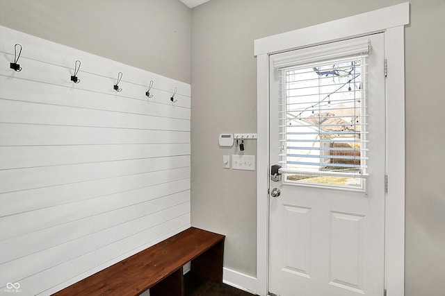 mudroom with baseboards