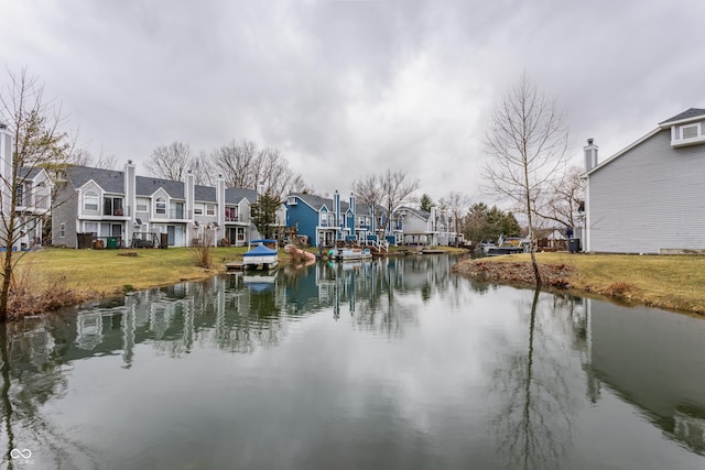 property view of water with a residential view