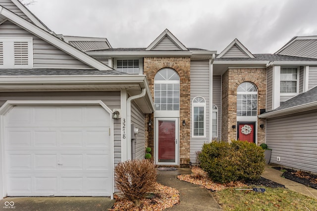 view of front of house with a garage