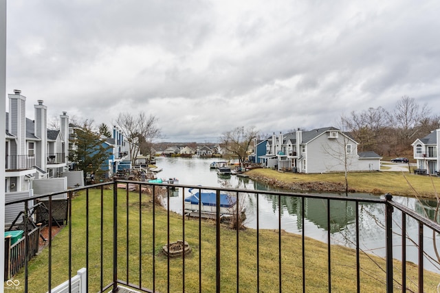 property view of water with a residential view