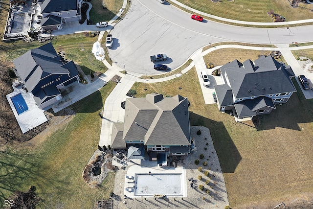 aerial view featuring a residential view