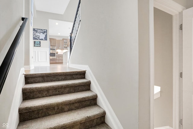 stairway with recessed lighting