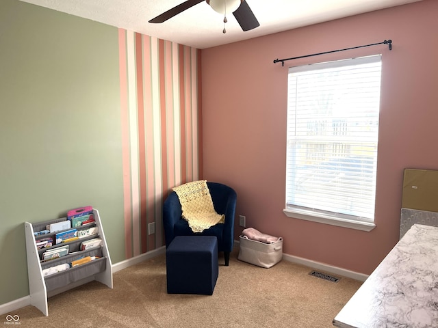 bedroom with multiple windows, baseboards, and carpet floors