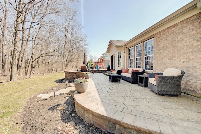 view of patio / terrace with an outdoor living space