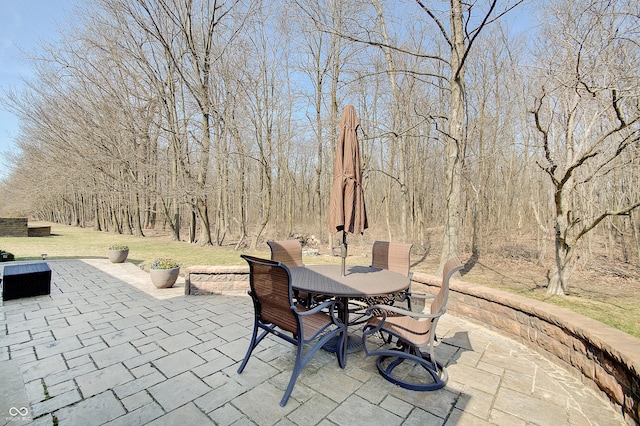 view of patio featuring outdoor dining space