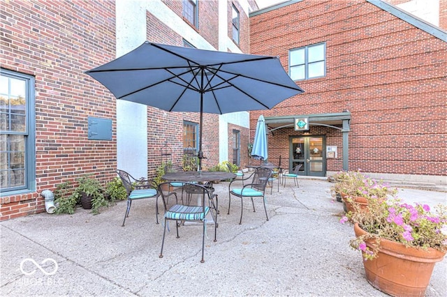 view of patio featuring outdoor dining space