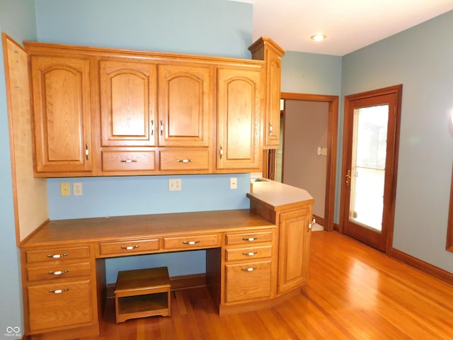 1229 E Tara Rd, Greensburg, IN 47240 - unfurnished office with built in desk and light wood finished floors