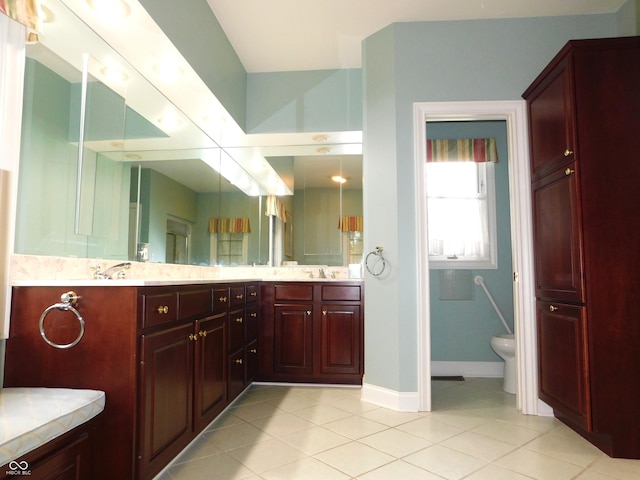 1229 E Tara Rd, Greensburg, IN 47240 - bathroom featuring tile patterned floors and double vanity
