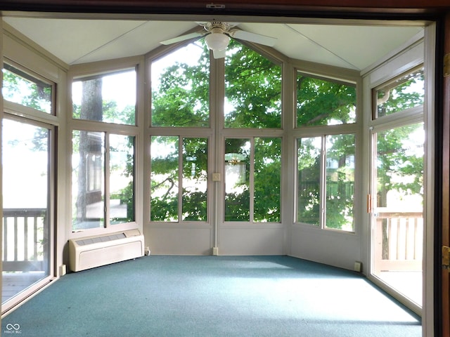 1229 E Tara Rd, Greensburg, IN 47240 - unfurnished sunroom featuring carpet flooring and lofted ceiling