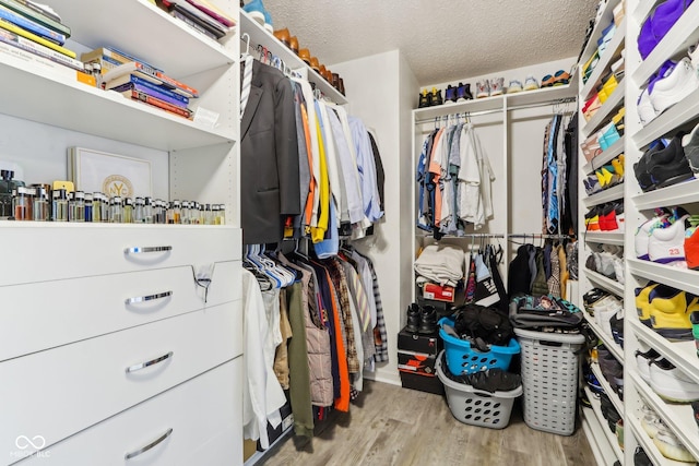 spacious closet with wood finished floors