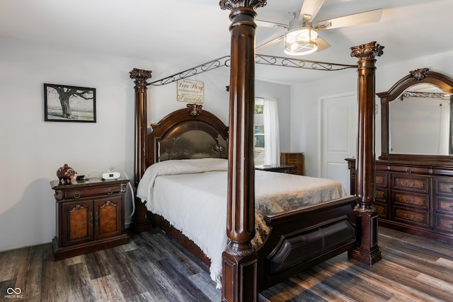 bedroom featuring dark wood-style floors