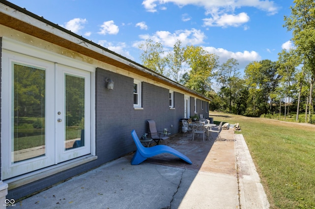 view of patio with french doors