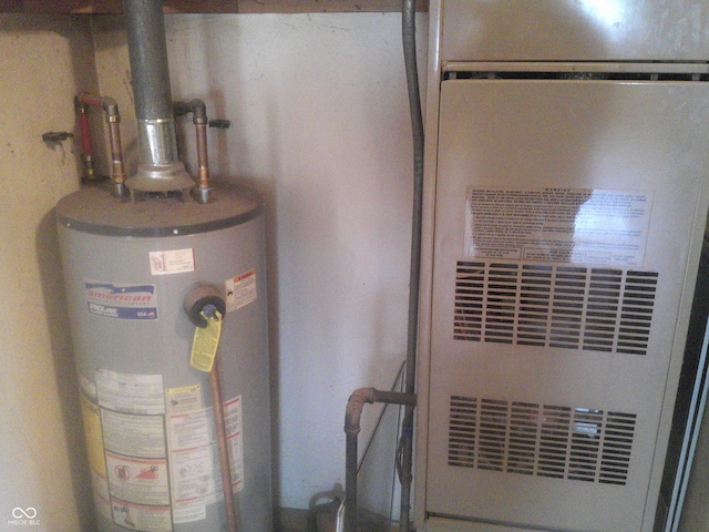 utilities with a heating unit and water heater