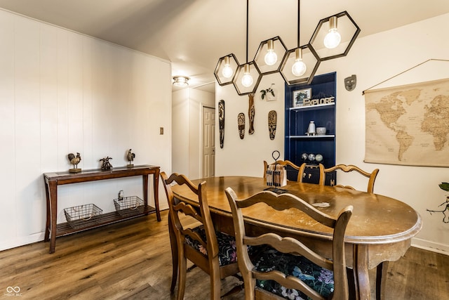 dining area featuring wood finished floors