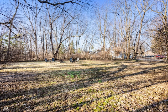 view of yard featuring fence