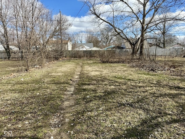 view of yard with fence