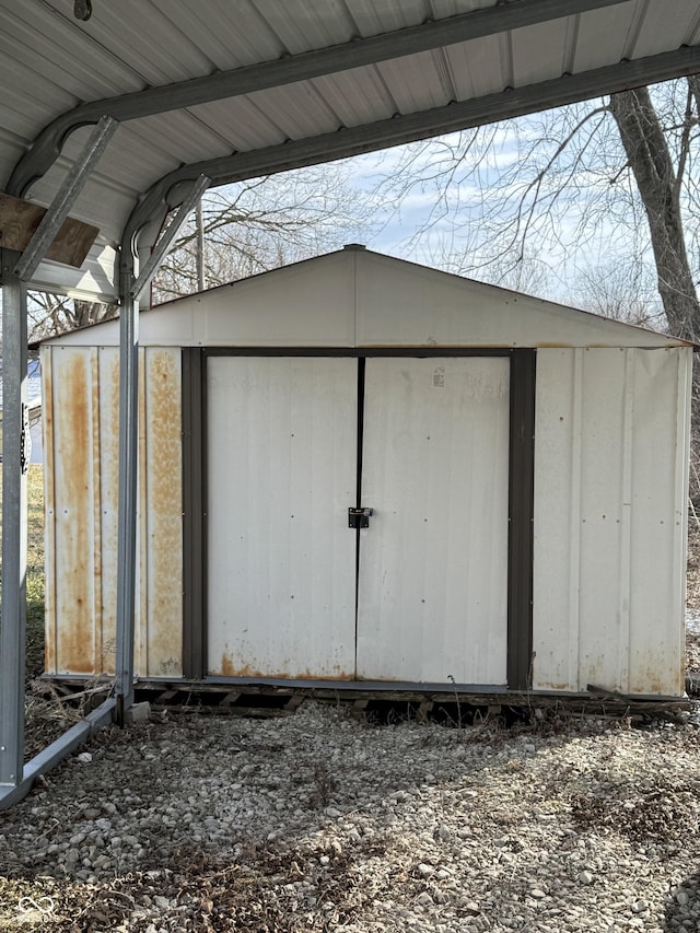 view of shed