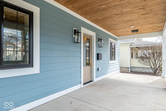 view of patio featuring a porch