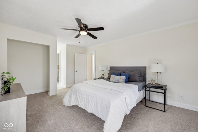 3645 N Delaware St, Indianapolis, IN 46205 - bedroom featuring light colored carpet, a ceiling fan, and baseboards
