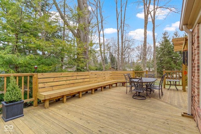 deck featuring outdoor dining space