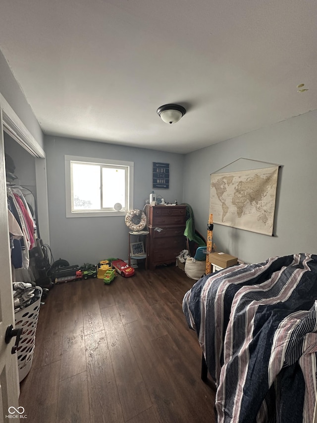 bedroom featuring hardwood / wood-style floors