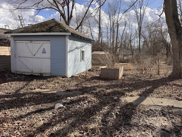 view of shed