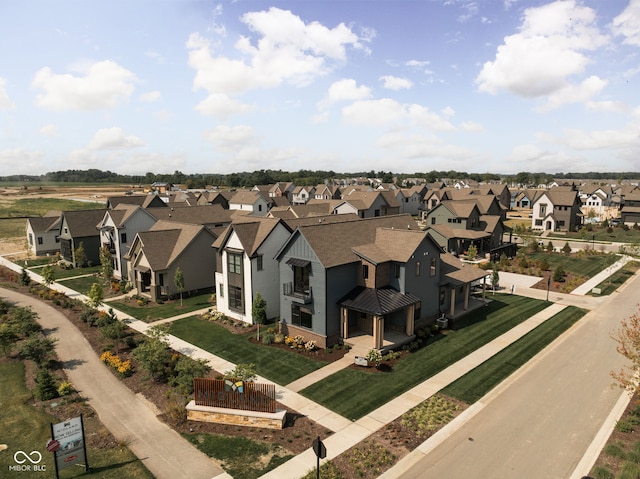 aerial view with a residential view