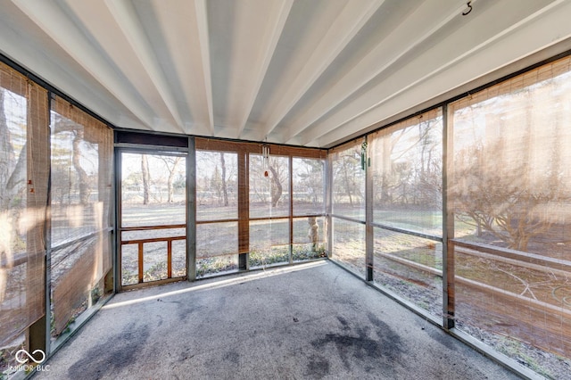 view of unfurnished sunroom