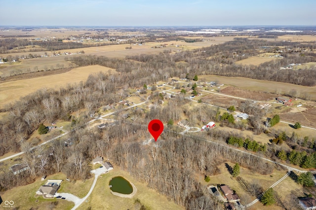 drone / aerial view featuring a rural view