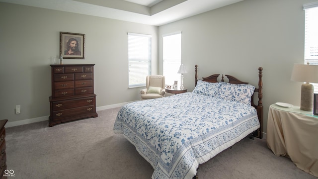 2349 S Copperstone Dr, New Palestine, IN 46163 - bedroom with multiple windows, baseboards, and light carpet