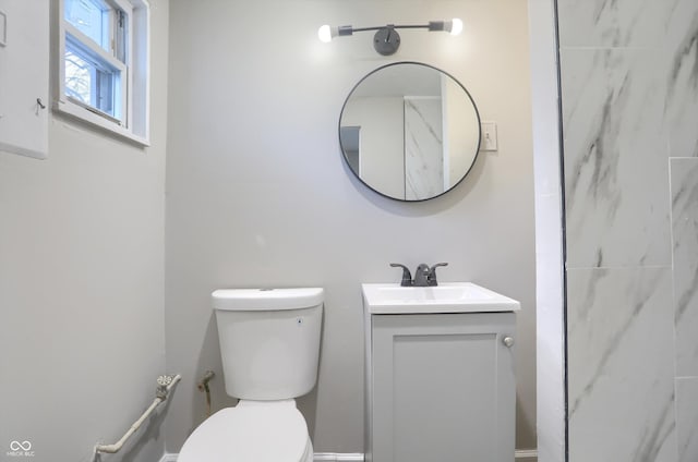 bathroom with toilet and vanity