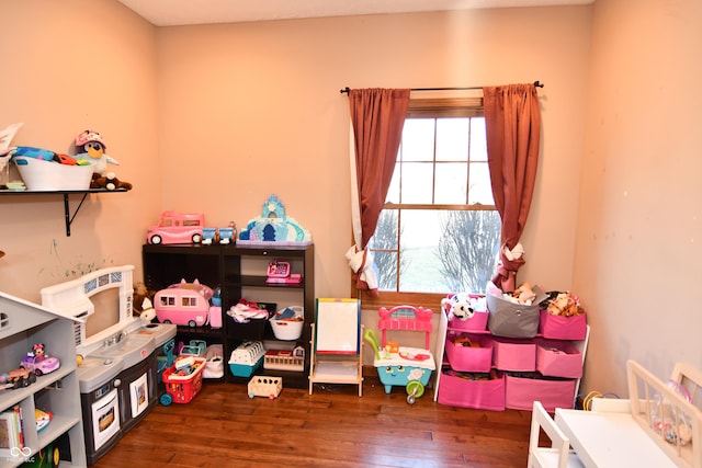 rec room featuring hardwood / wood-style floors