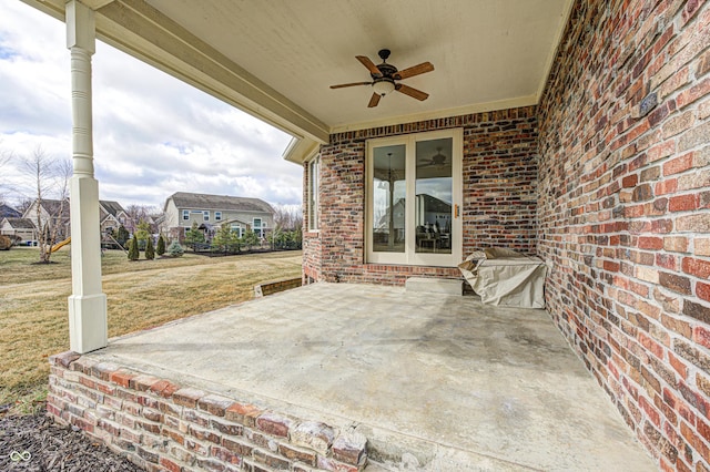 view of patio / terrace with a ceiling fan