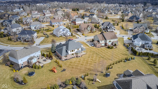 aerial view featuring a residential view