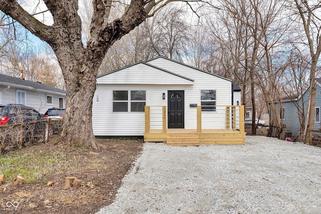 view of front of property with a deck