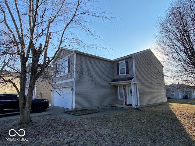 view of front of property featuring a garage