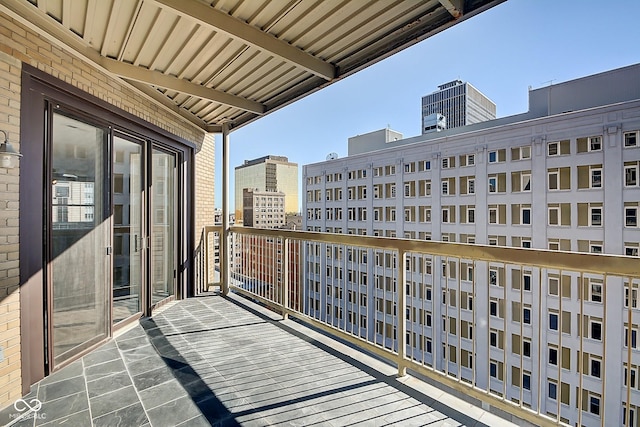 balcony featuring a view of city