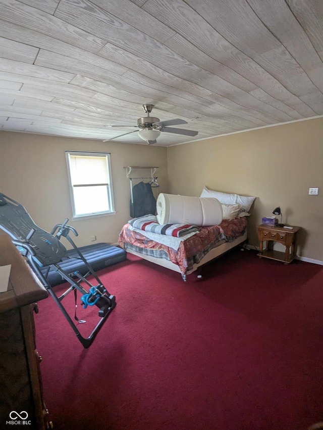 carpeted bedroom featuring a ceiling fan