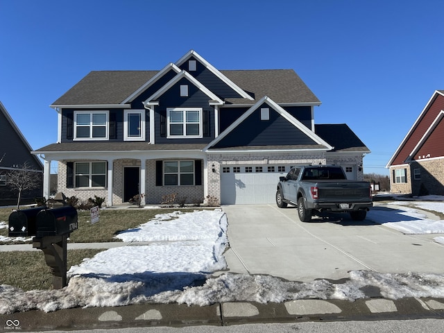 view of front of house with brick siding and driveway