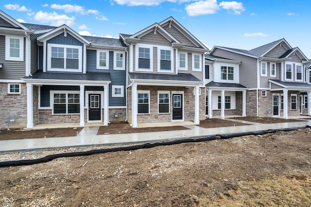 multi unit property with stone siding