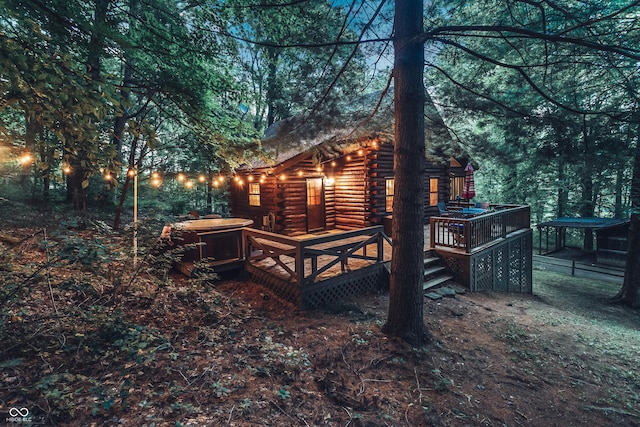 view of yard featuring a deck