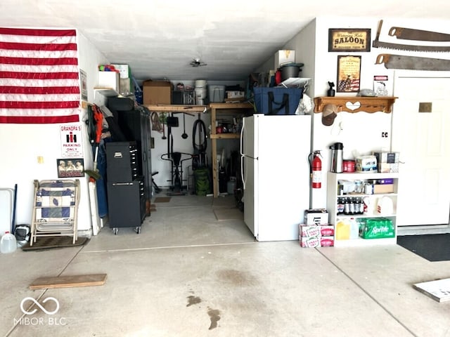936 Plunkett Ave, Westfield, IN 46074 - garage with freestanding refrigerator