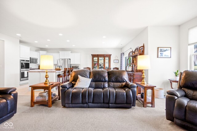 936 Plunkett Ave, Westfield, IN 46074 - living area featuring light colored carpet and recessed lighting