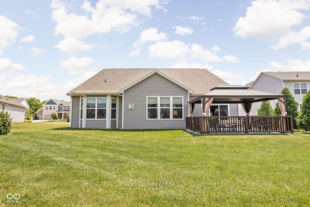 936 Plunkett Ave, Westfield, IN 46074 - rear view of property with a gazebo, a lawn, and a shingled roof