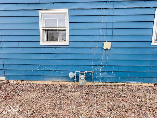 exterior space with gas meter