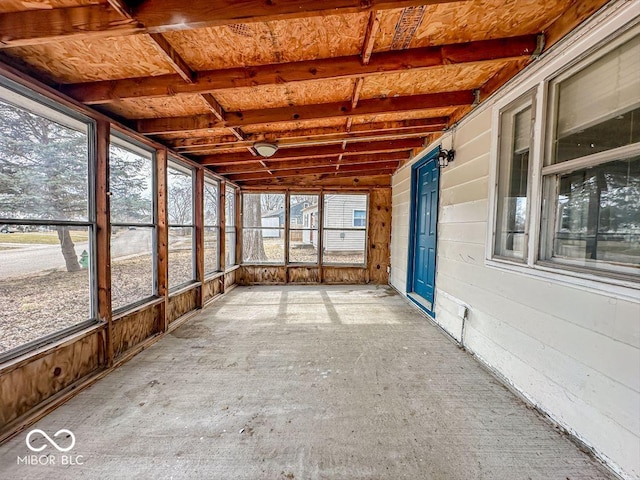 view of unfurnished sunroom