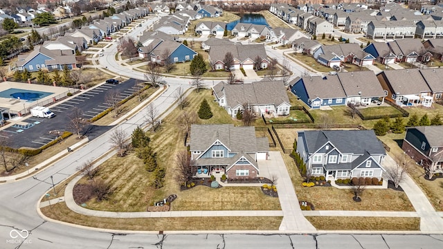 bird's eye view with a residential view